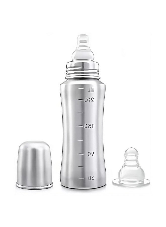 Speedex Stainless Steel Infant Baby Feeding Bottle, Bpa Free, Anti-Colic, Plastic-Free, Medium-Flow Nipple (Up To Brim 240 Ml) - Image 1