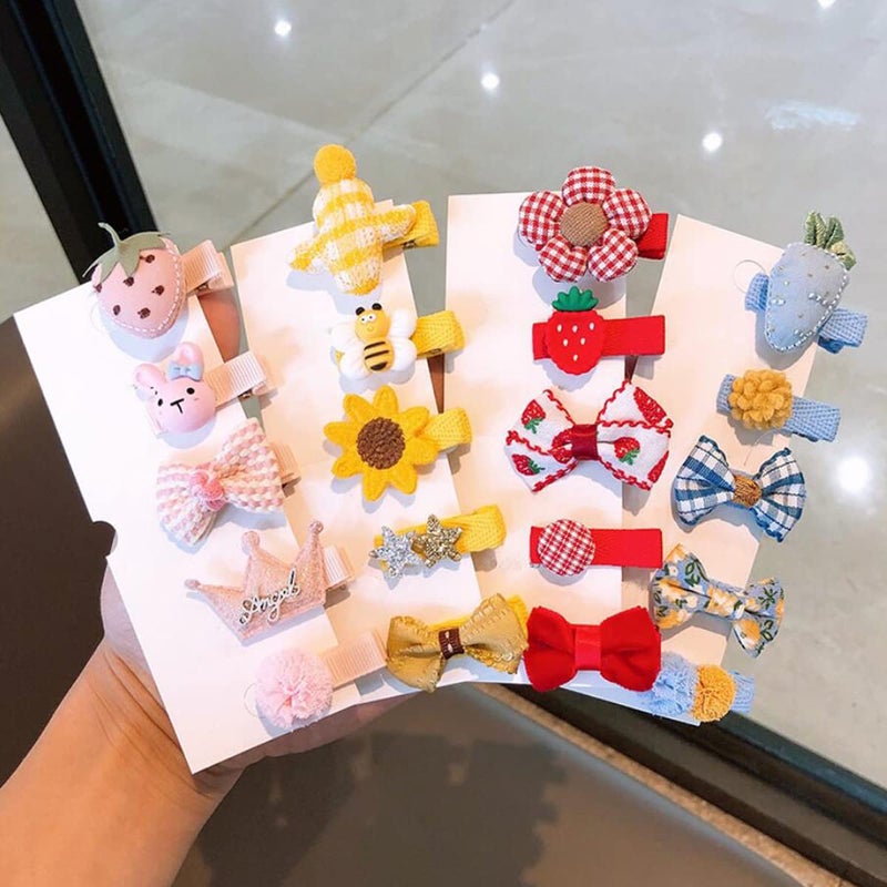 FZBNSRKO Hair Clips for Girls30pcs Cute Barrettes Clips Cute Fully Ribbon Lined Baby Hair Clips Flower and FruitRainbow Hairpin Set Colorful Toddler Hair AccessoriesRandom Color - Image 4
