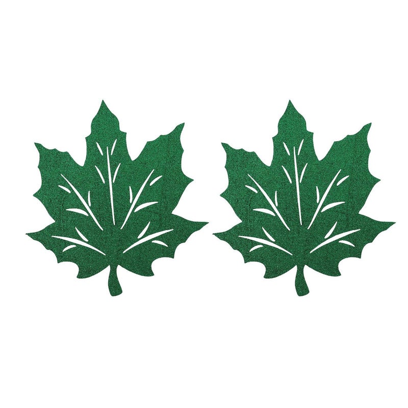 Thanksgiving Table Mats 2pcs Green Non Woven Decorative Placemats For Autumn Holiday Dining - Image 2
