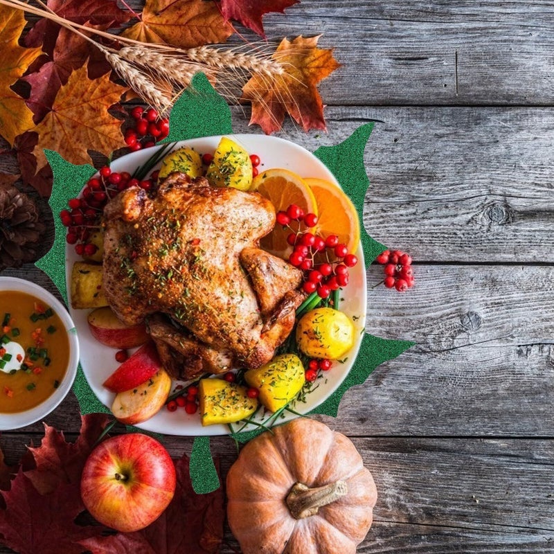 Thanksgiving Table Mats 2pcs Green Non Woven Decorative Placemats For Autumn Holiday Dining - Image 4