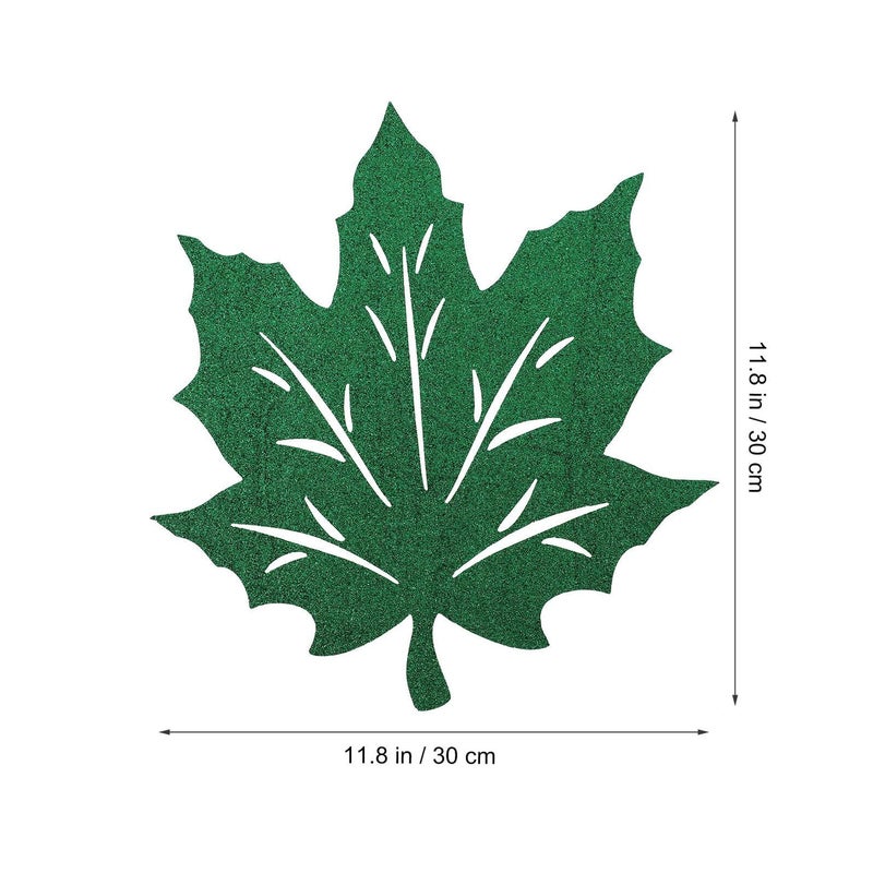 Thanksgiving Table Mats 2pcs Green Non Woven Decorative Placemats For Autumn Holiday Dining - Image 3