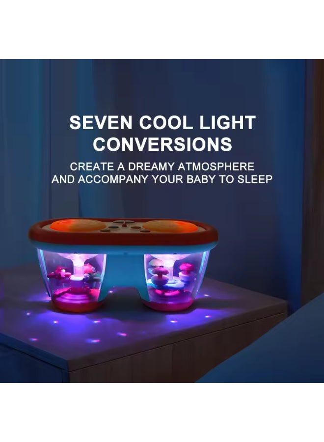 تولي لعبة الطبل الموسيقية للأطفال مع إضاءة – لعبة تفاعلية بإيقاعات موسيقية، تهويدات، موسيقى هادئة وتحكم في مستوى الصوت للرضع والأطفال الصغار - Image 4