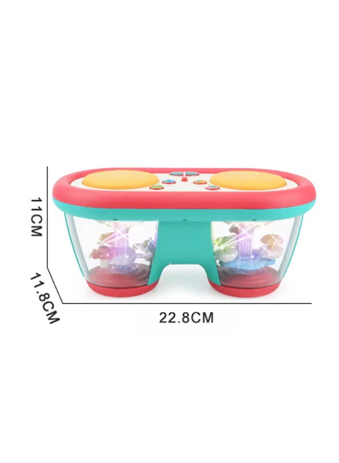 تولي لعبة الطبل الموسيقية للأطفال مع إضاءة – لعبة تفاعلية بإيقاعات موسيقية، تهويدات، موسيقى هادئة وتحكم في مستوى الصوت للرضع والأطفال الصغار - Image 5