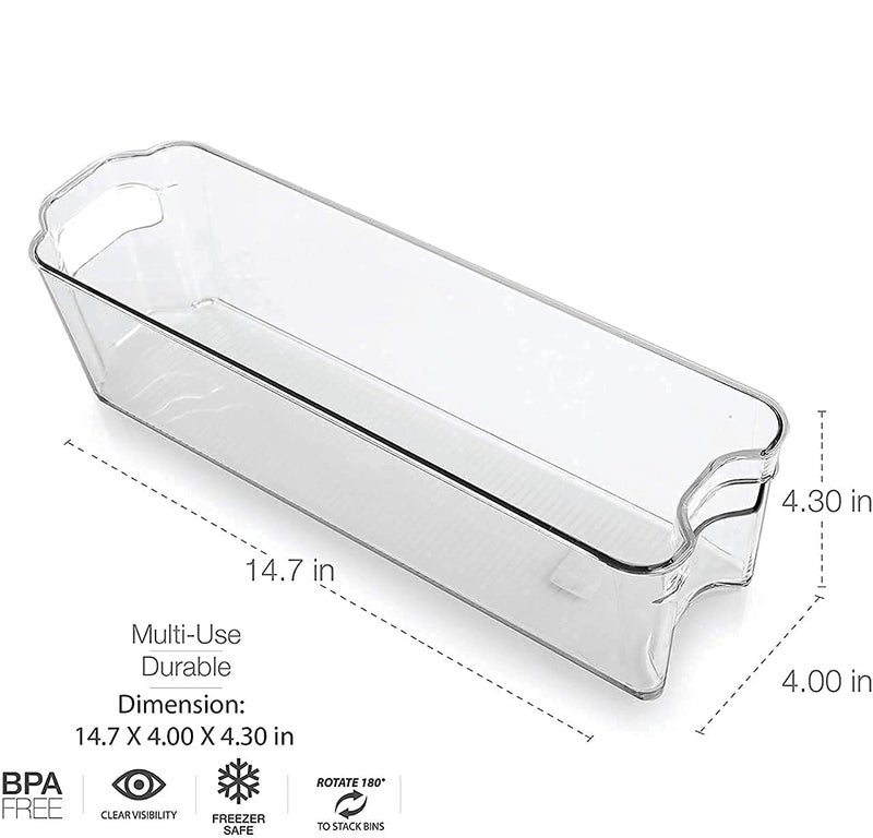 Golden Bird Golden bird Clear Plastic Pantry Organizer Bins SetFood Storage Bins with Handle For RefrigeratorFridgeCabinetKitchenCountertopsCupboardBPA free 145 L x45 W x 38 H 8 - Image 3