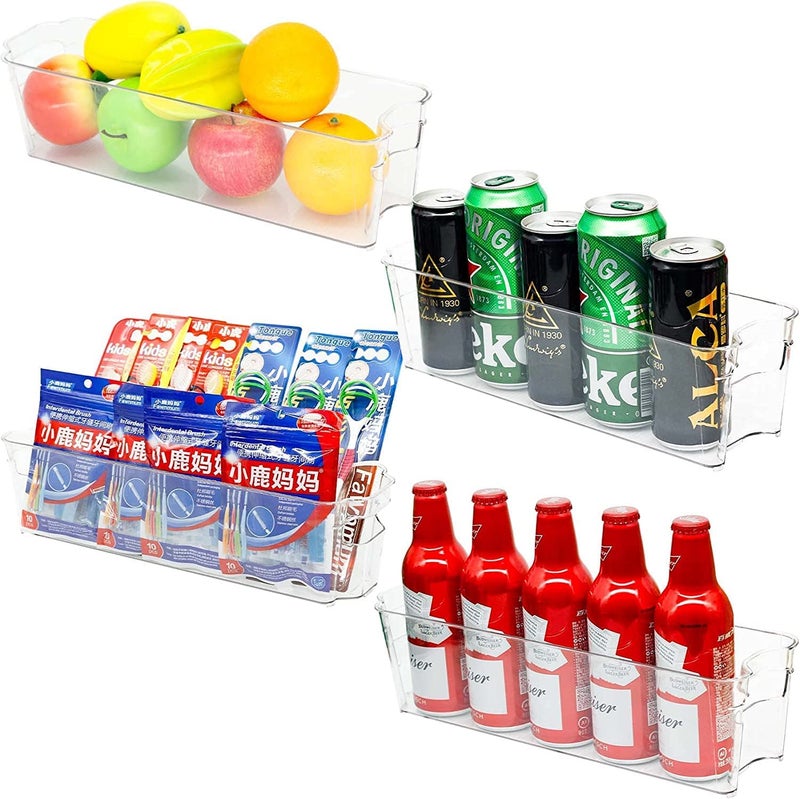 Golden Bird Golden bird Clear Plastic Pantry Organizer Bins SetFood Storage Bins with Handle For RefrigeratorFridgeCabinetKitchenCountertopsCupboardBPA free 145 L x45 W x 38 H 8 - Image 4