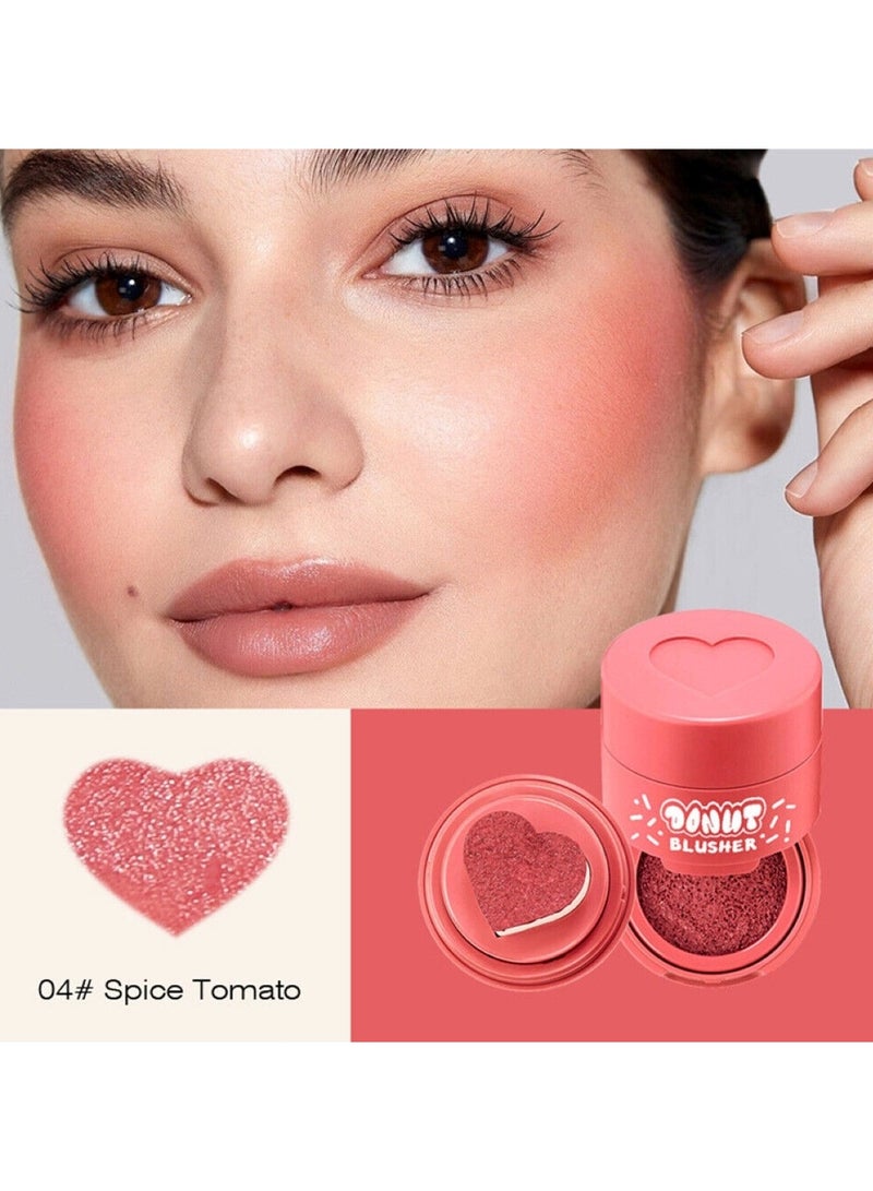 DONUT Rosy Cheeks Heart Shaped Cushion Blusher for Flawless Glow Spice Tomato - Image 2