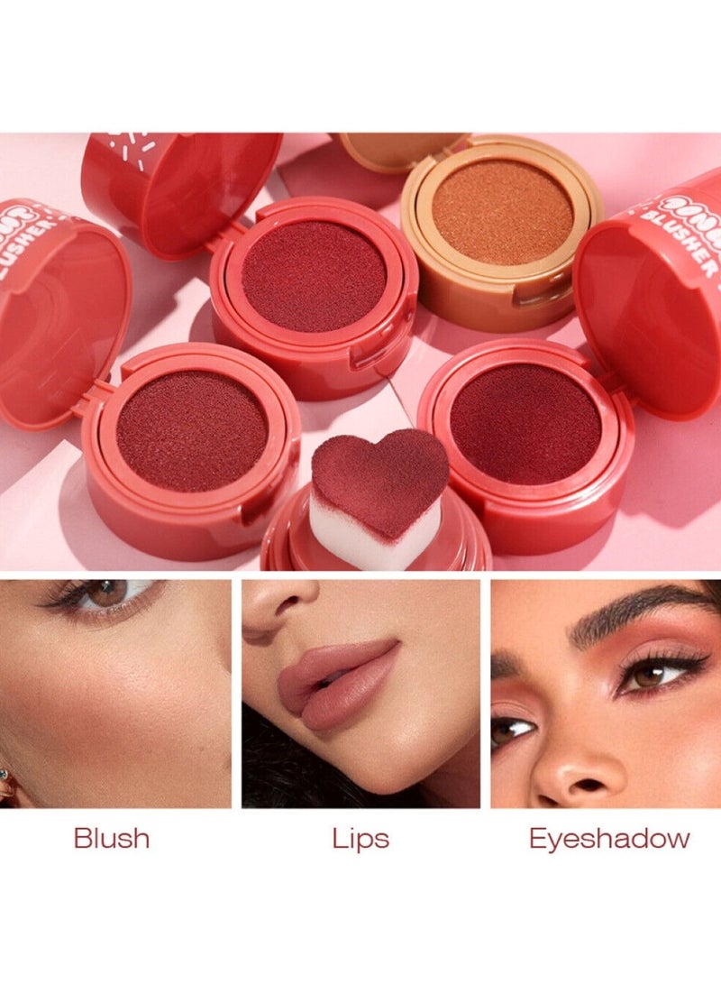 DONUT Rosy Cheeks Heart Shaped Cushion Blusher for Flawless Glow Spice Tomato - Image 3