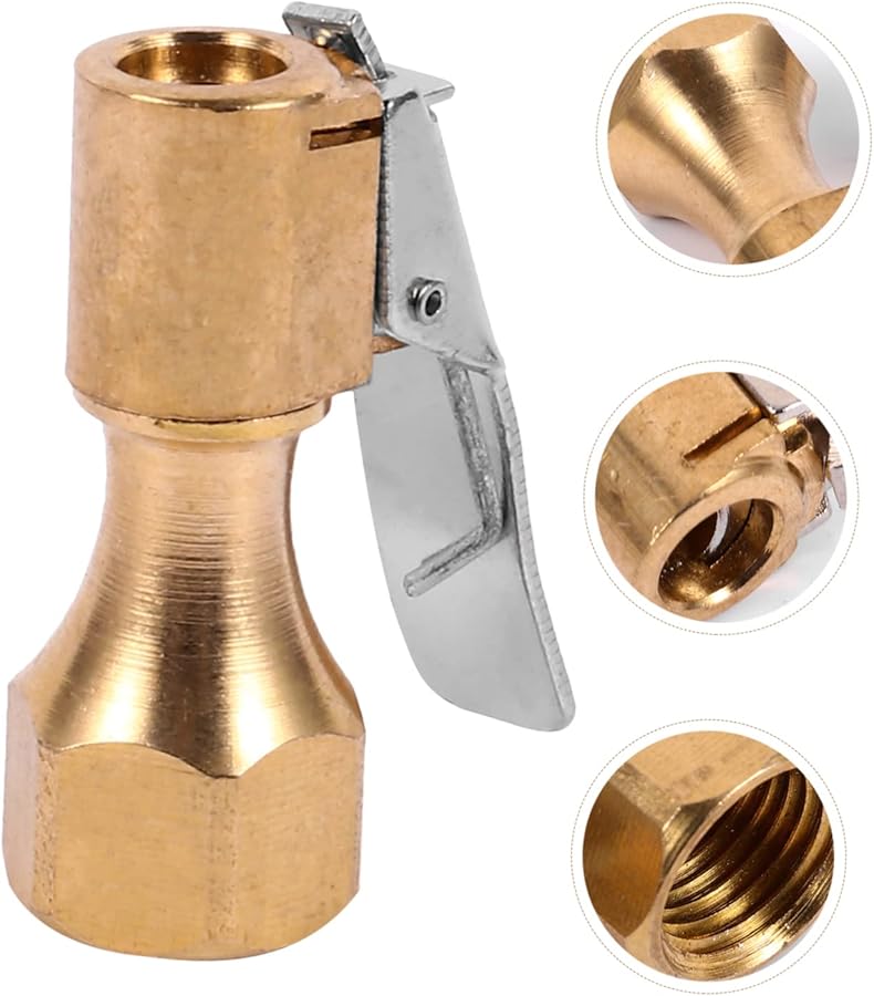 5 قطع من ملحق ضاغط الهواء النحاسي المستقيم لنفخ الإطارات - Image 3