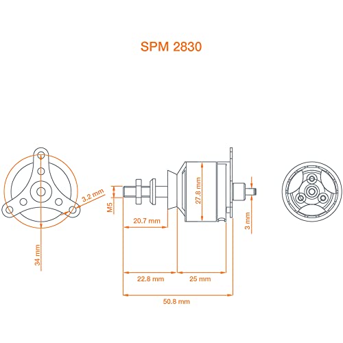 Spektrum Avian 2830-950Kv Outrunner Brushless Motor, SPMXAM4560 Medium - Image 2