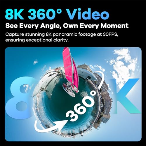 KanDao QooCam 3 Ultra 360 Action Camera, 10-Bit Video, 8K Waterproof Sports Camera with Dual 1/1.7" Sensors, 96MP Photo, HDR, F1.6 Fast Aperture, Built-in GPS, Stabilization, AI Tracking - Image 2