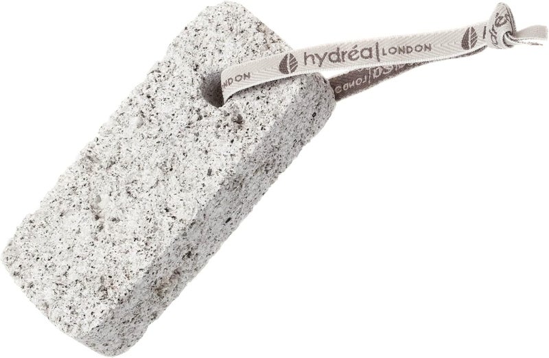 Hydrea London Shaped Flat Pumice Stone with Rope Natural Foot Exfoliator for Removing Hard Skin Calluses Ergonomic Design for Smooth Soft Feet - Image 1