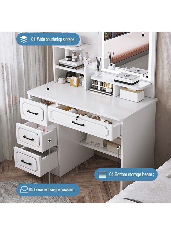 keke Multifunctional Makeup Vanity Dressing Table with LED Mirror and Chair 80 CM  - Image 3