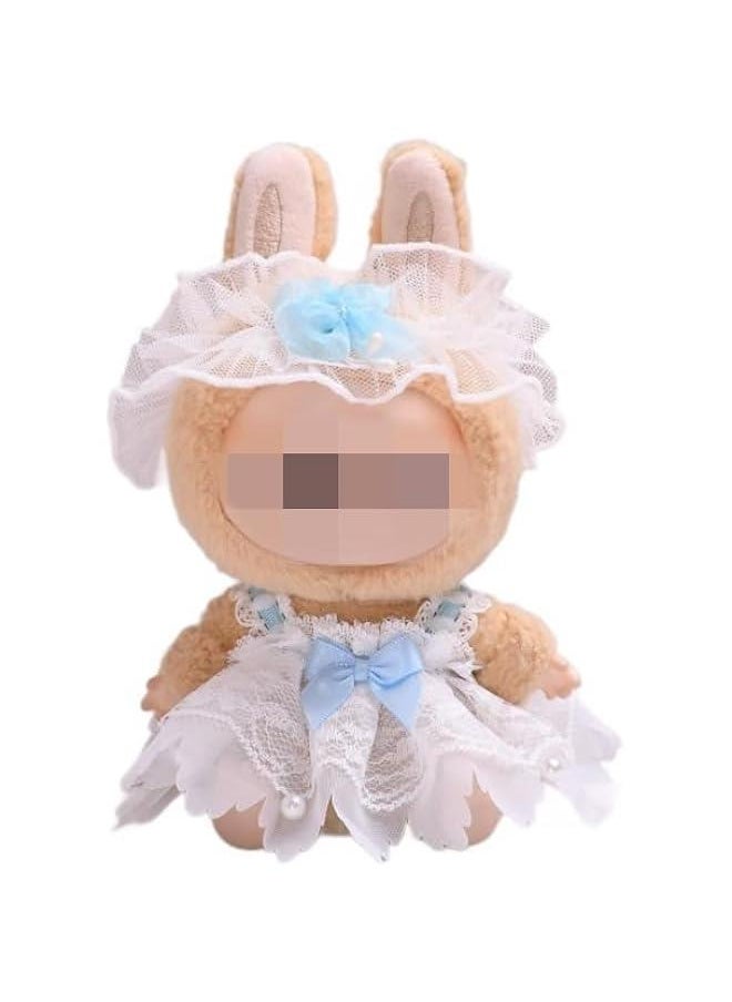 Arabest 15cm-17cm Doll Clothes Suitable for 17cm 15cm labubu Dolls Accessories Sitting No Doll No Clothes 1dress+1hairbin No Doll  - Image 1