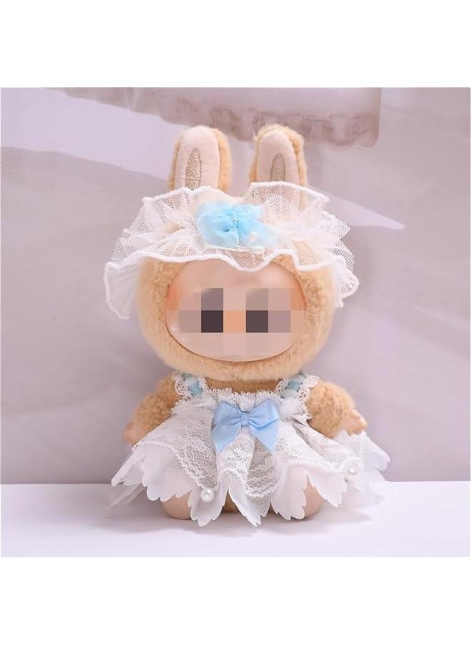 Arabest 15cm-17cm Doll Clothes Suitable for 17cm 15cm labubu Dolls Accessories Sitting No Doll No Clothes 1dress+1hairbin No Doll  - Image 2