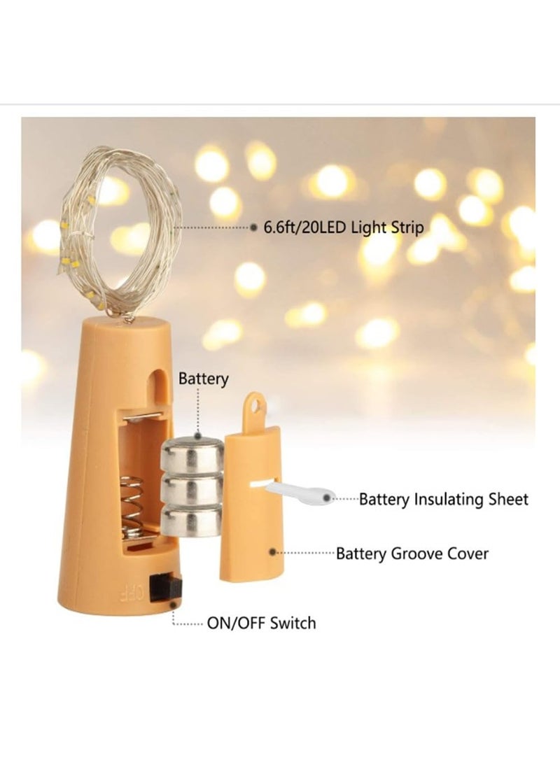 DIYADECOR DIYADECOR Wine Bottle Warm White Cork Light for Diwali Decor Pack of 2 20 LED String Light Decorative Fairy Lights Mini Lights for Bedroom Decor Diwali Party Wedding Decoration Table Decor etc  - Image 2