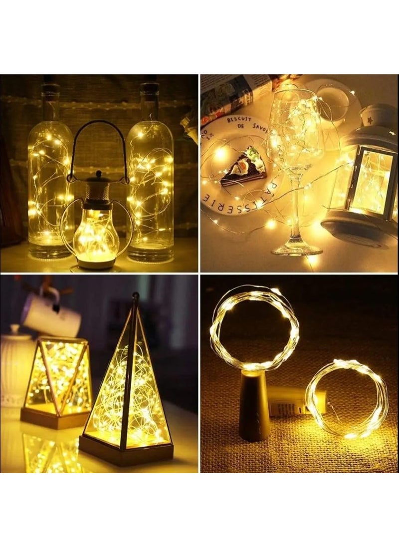 DIYADECOR DIYADECOR Wine Bottle Warm White Cork Light for Diwali Decor Pack of 2 20 LED String Light Decorative Fairy Lights Mini Lights for Bedroom Decor Diwali Party Wedding Decoration Table Decor etc  - Image 4