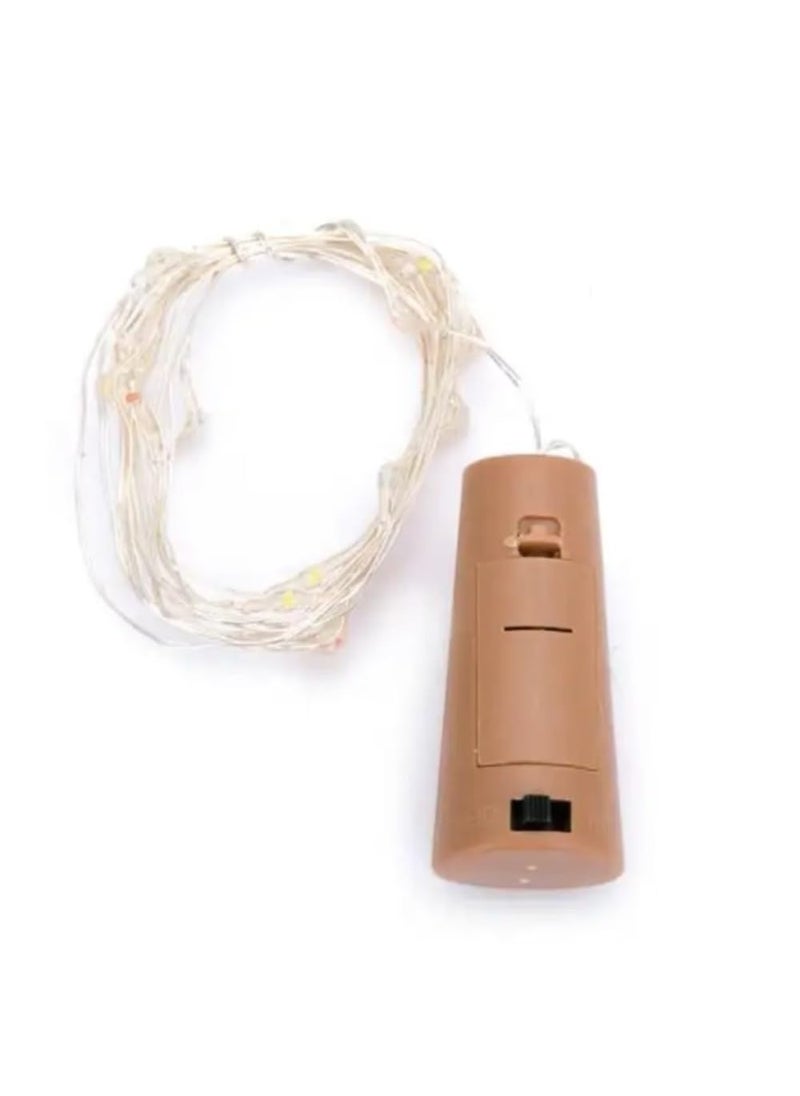 DIYADECOR DIYADECOR Wine Bottle Warm White Cork Light for Diwali Decor Pack of 2 20 LED String Light Decorative Fairy Lights Mini Lights for Bedroom Decor Diwali Party Wedding Decoration Table Decor etc  - Image 1