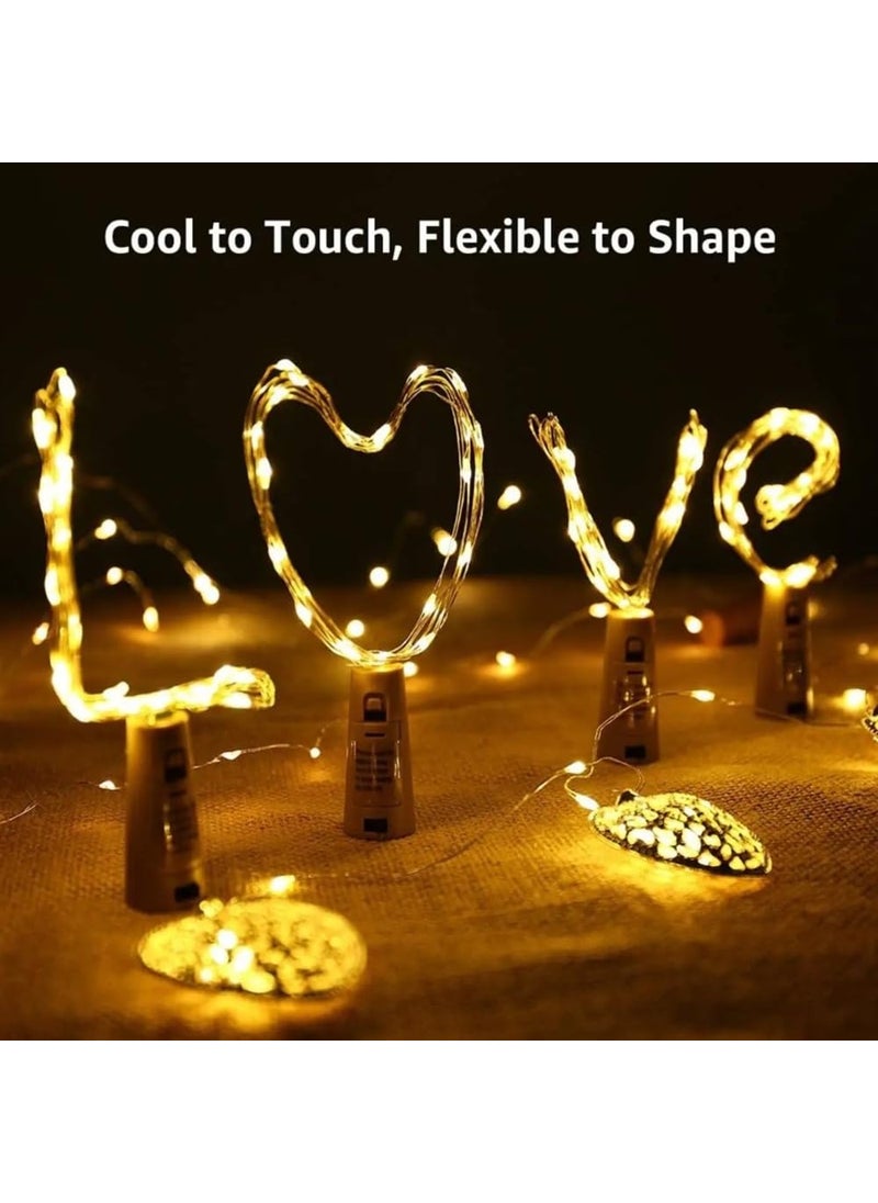 DIYADECOR DIYADECOR Wine Bottle Warm White Cork Light for Diwali Decor Pack of 2 20 LED String Light Decorative Fairy Lights Mini Lights for Bedroom Decor Diwali Party Wedding Decoration Table Decor etc  - Image 5