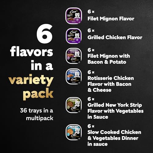 Cesar Wet Dog Food Classic Loaf in Sauce, Steak and Chicken Lovers Variety Pack with Real Meat or Real Chicken, 3.5 oz. Easy Peel Trays (36 Count, Pack of 1) - Image 2