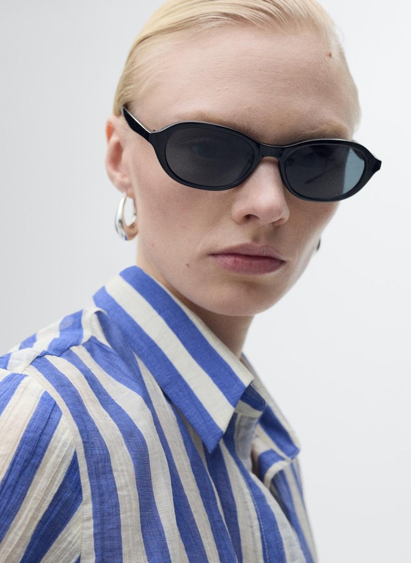 MANGO - Striped Lyocell Shirt - Image 1