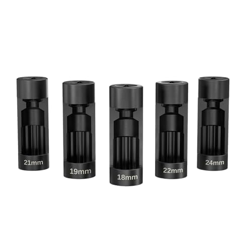 YSSNIUTOOL Suspension Strut Socket Tool5PC Strut Nut Socket 18mm 19mm 21mm 22mm 24mm with 12 Point 12 Drive Easy Remove Strut Nuts - Image 1