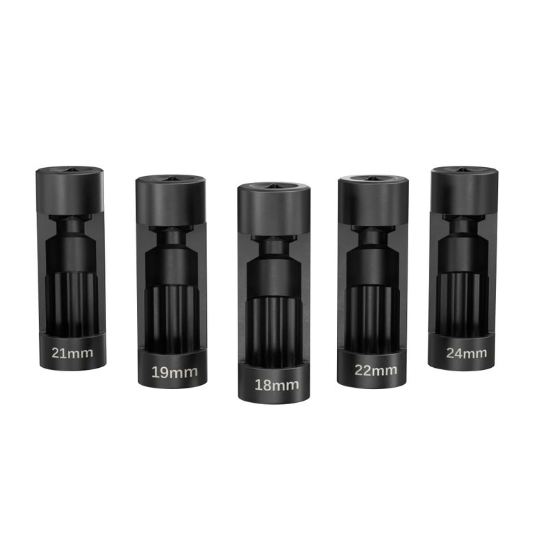 YSSNIUTOOL Suspension Strut Socket Tool5PC Strut Nut Socket 18mm 19mm 21mm 22mm 24mm with 12 Point 12 Drive Easy Remove Strut Nuts - Image 2