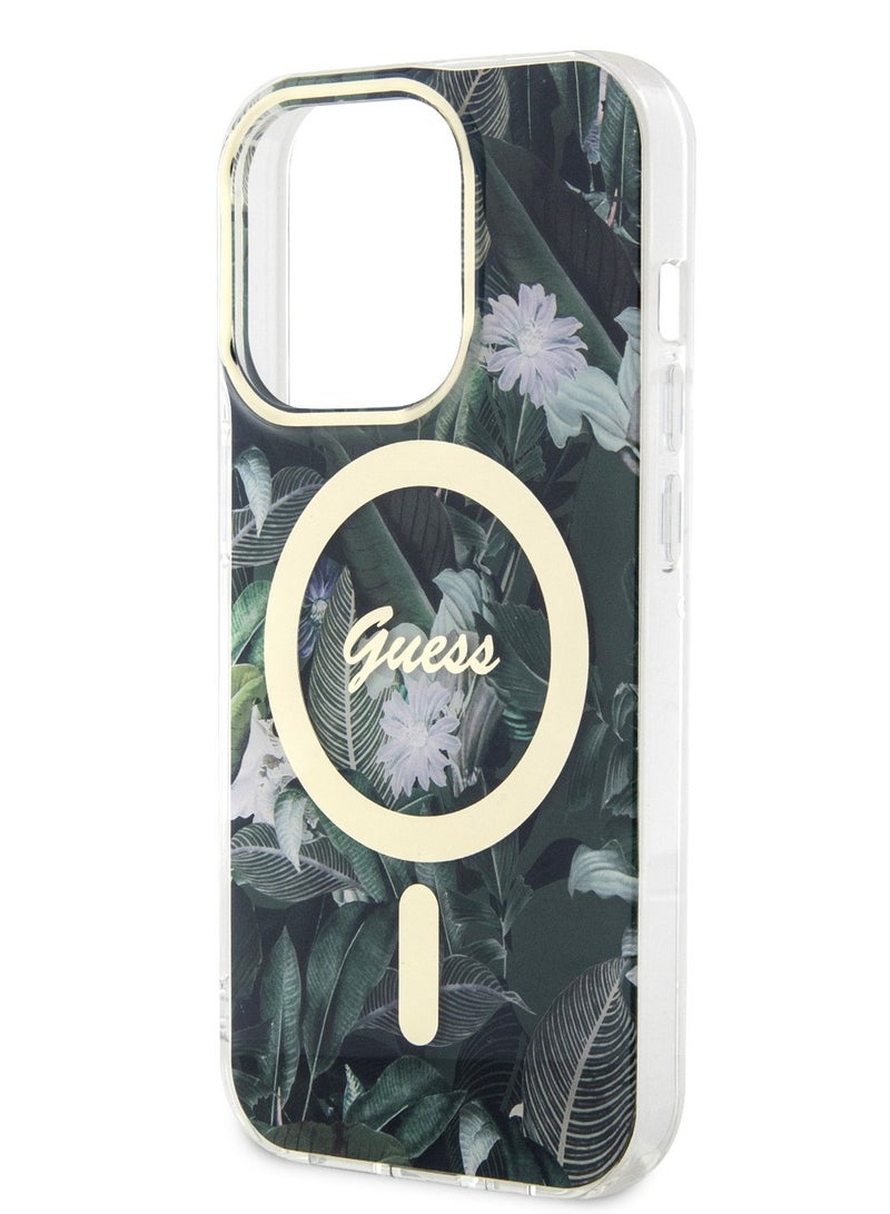 GUESS Magsafe IML Case with Jungle Pattern for iPhone 15 Pro - Kaki - Image 3