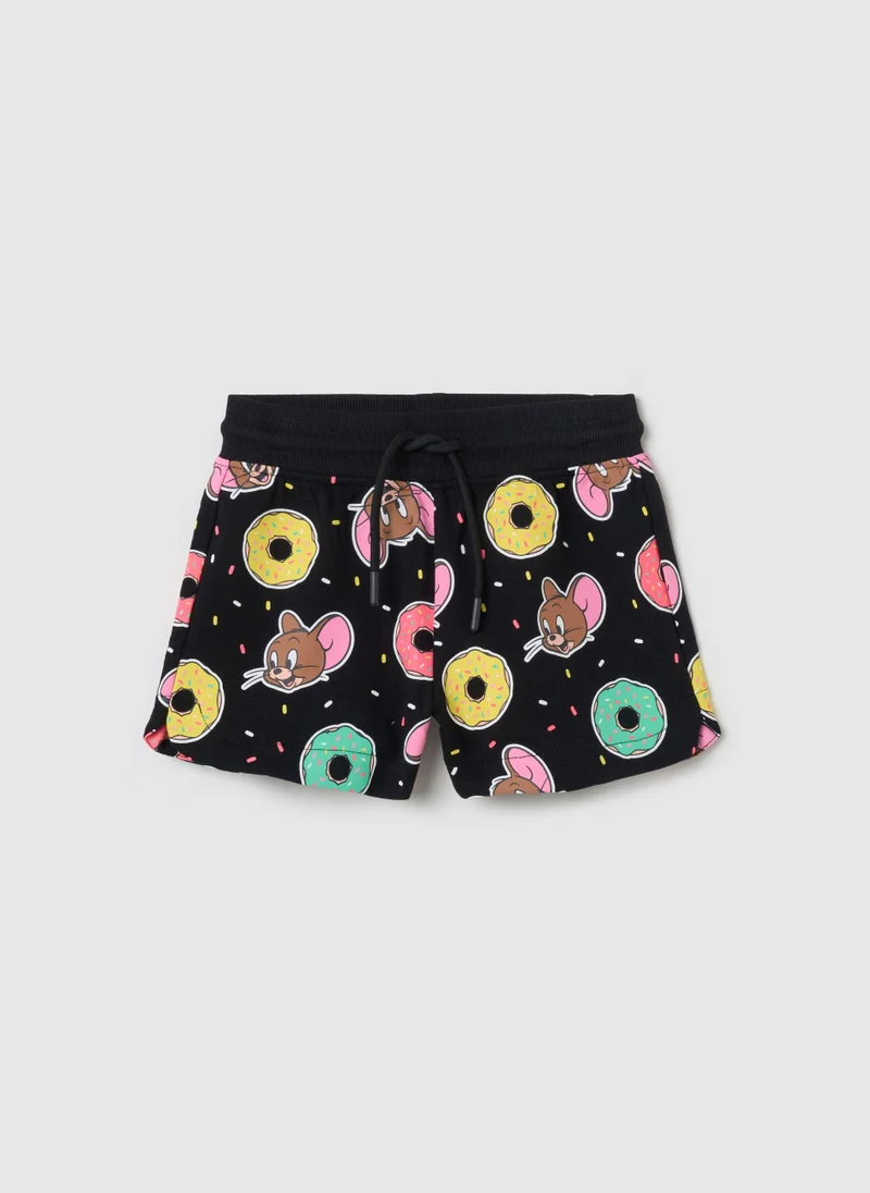 او في اس Shorts With Drawstring, And Jerry And Donuts Print