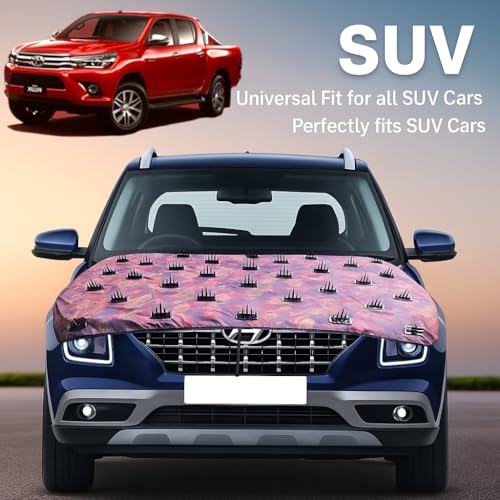 AUTOUNIKO Dustproof Bonnet+Roof Spike Car Cover Complete Protection from Street Dogs Cat Monkeys & Wild Animals, Compatible Universal Size with SUV (Bonnet) - Image 2