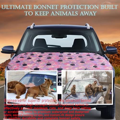 AUTOUNIKO Dustproof Bonnet+Roof Spike Car Cover Complete Protection from Street Dogs Cat Monkeys & Wild Animals, Compatible Universal Size with SUV (Bonnet) - Image 3