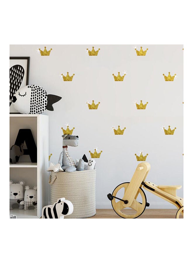 NIBEMINENT 15-Piece Crown Wall Sticker Set Gold 7 x 5cm - Image 1