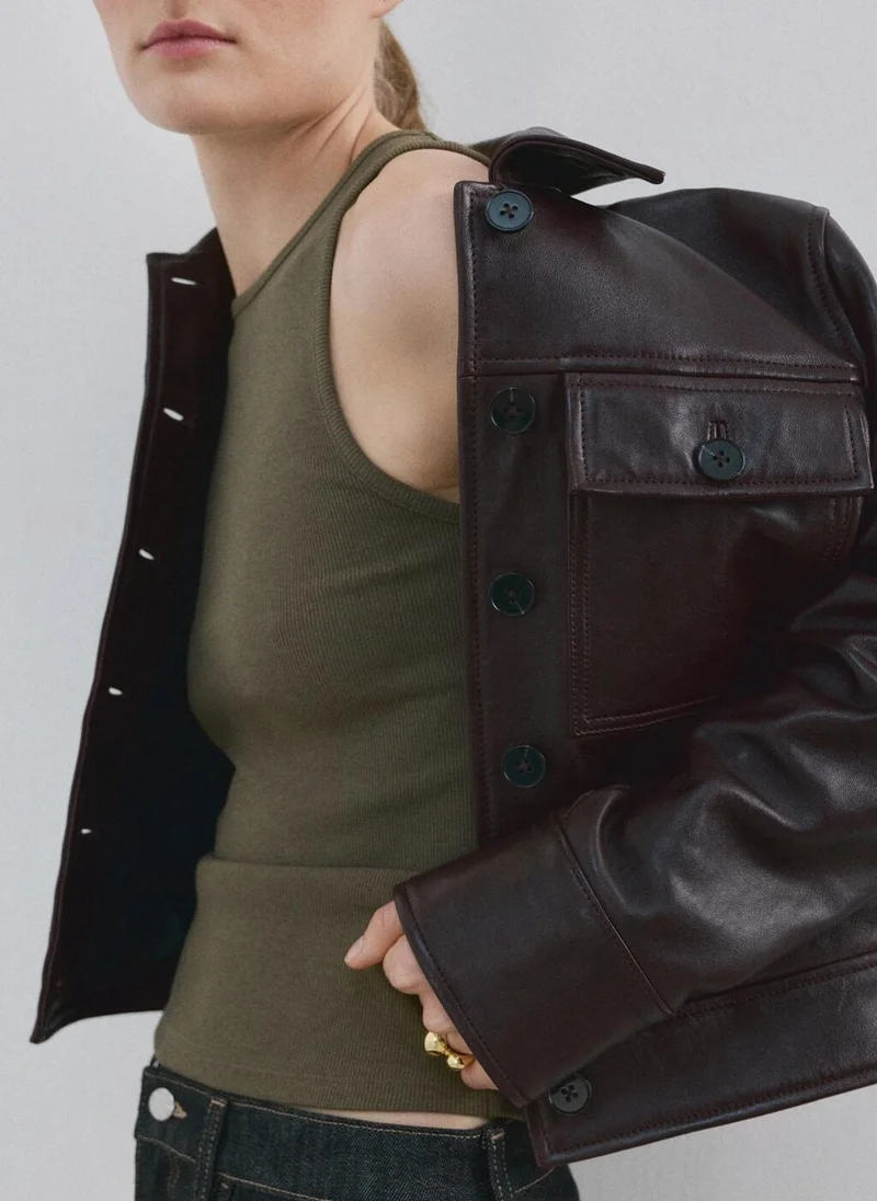 MANGO  Ribbed cotton-blend top for Women | Best Price UAE