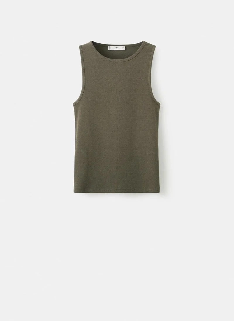 MANGO  Ribbed cotton-blend top for Women | Best Price UAE