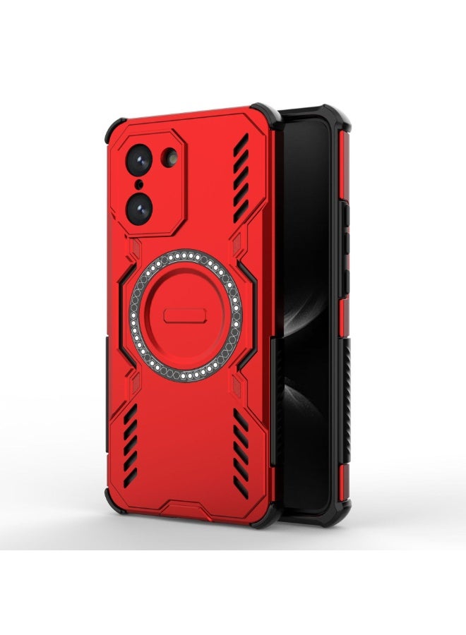 عام غطاء مغناطيسي متوافق مع OnePlus Nord CE5 5G، مزود بوسائد هوائية لتبديد الحرارة ومقاوم للسقوط، غلاف خلفي هجين 2 في 1 من PC+TPU مقاوم للصدمات لـ OnePlus Nord CE5. - Image 1