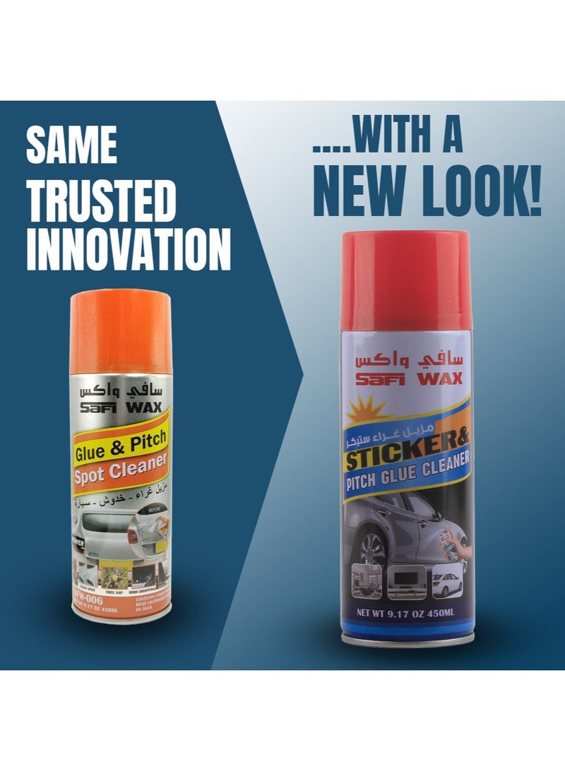 Safi WAX 3 PCS Glue & Pitch Spot Cleaner Sticker Bugs Spot Tree Sap Bird Dropping Road Oil & Tar Remover SAFI Wax - 450 ml x3 - Image 2