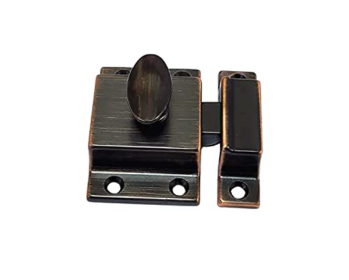QCAA Traditional Large Oval Turn Cabinet Latch Solid Brass 2 for Cupboard Other Furniture Venetian Classical ORB OilRubbed Bronze 2 Pack Made in Taiwan - Image 3
