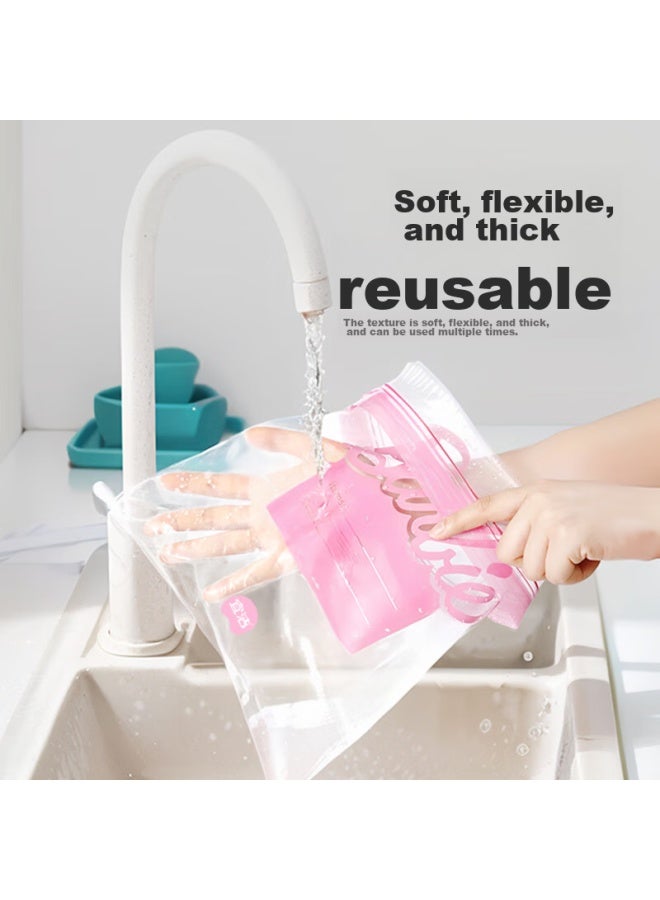 Yekee Food Sealing Bags Double Ziplock Bags 30Pcs 19.5Cm*17Cm Refrigerator Fresh-Keeping Vegetable Self-Sealing Bags Y-8090 - Image 4