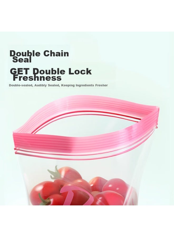 Yekee Food Sealing Bags Double Ziplock Bags 30Pcs 19.5Cm*17Cm Refrigerator Fresh-Keeping Vegetable Self-Sealing Bags Y-8090 - Image 1