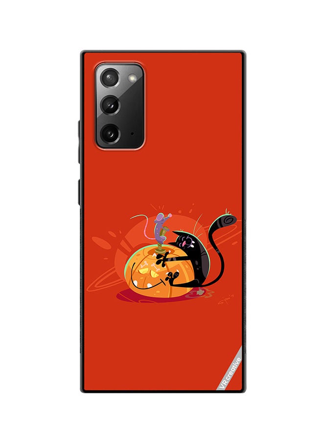 VR CREATIVE Protective Case Cover For Samsung Galaxy Note20 5G Halloween Cat Design Multicolour - Image 1