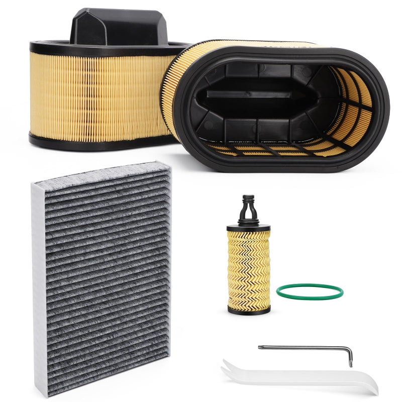 4PCS Engine Air Filter Air Filter Oil Filter Cabin Air Filter for 20142012 Maserati Ghibli 20172022 Levante20142020 Quattroporte Replace 670001545 670005021 000311401