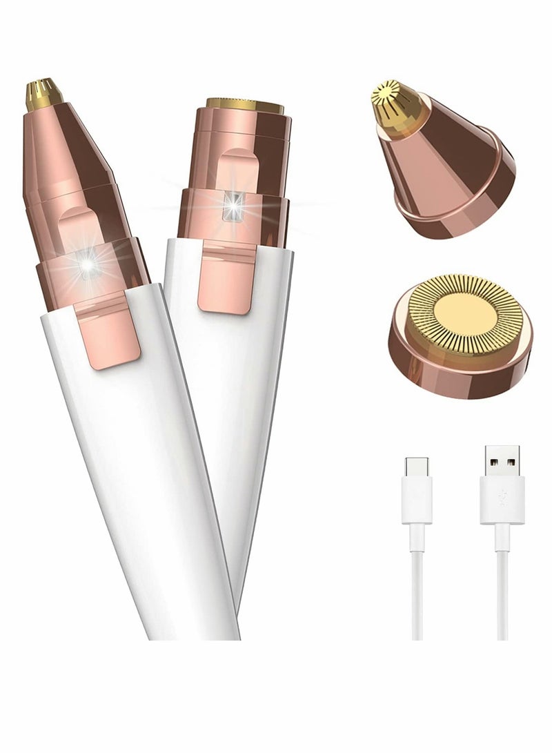 KASTWAVE Roll over image to zoom in Razor, Eyebrow Razor, Face Hair Removal for Women, Hair Remover, 2 in 1 Eyebrow Trimmer, and 100% Painless Hair Remover with Light for Eyebrow, Nose, Lips, Facial, Body (US - Image 1