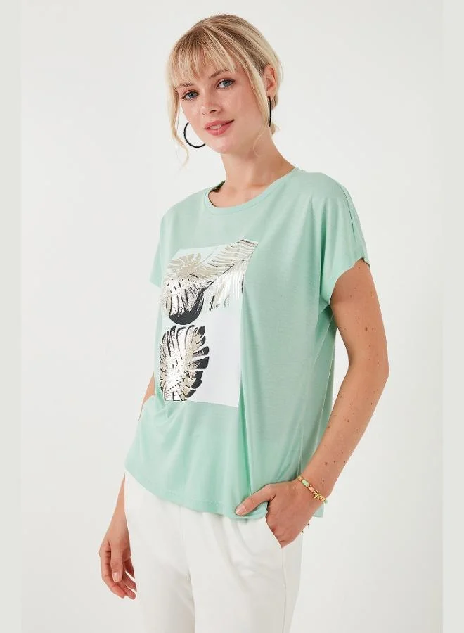 Lela Lela Printed Crew Neck Regular Fit T-Shirt Women's T-Shirt 6671004