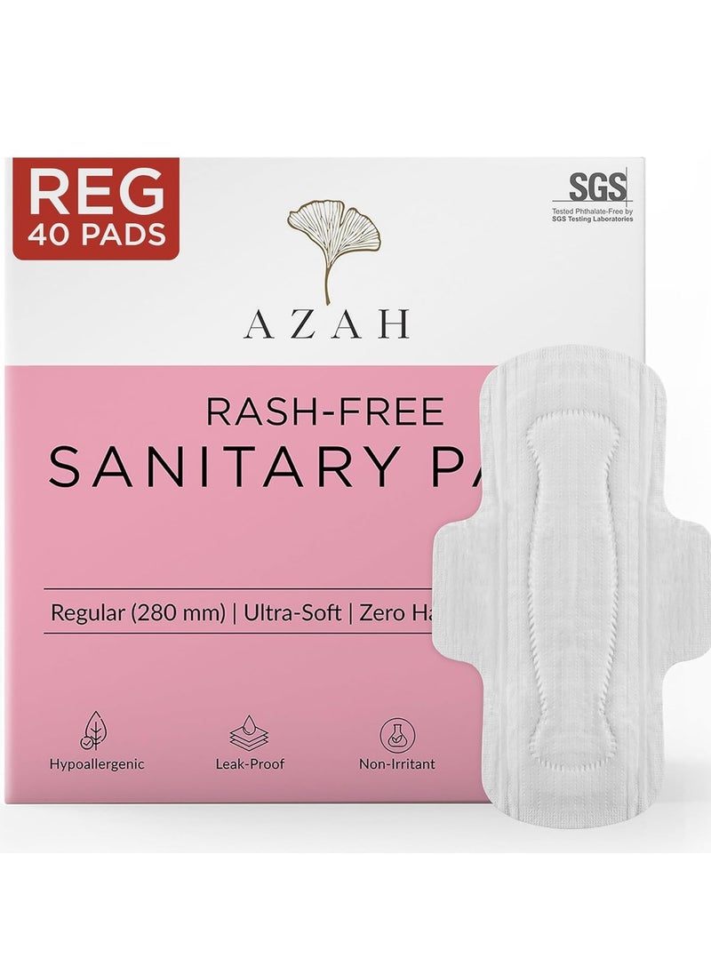 AZAH Sanitary Pads for Women Regular [Pack of 40] 100% Rash-Free sanitary napkins | 3x More Absorption, Cottony Soft and Dry Top Cover for heavy Flow | Toxin Free, Locks Odour, Leak-Proof - pzsku/ZA03D8DBFBBE0E8950555Z/45/_/1732359977/b1485b5b-b3cf-4d44-af73-f30b9e02fa40