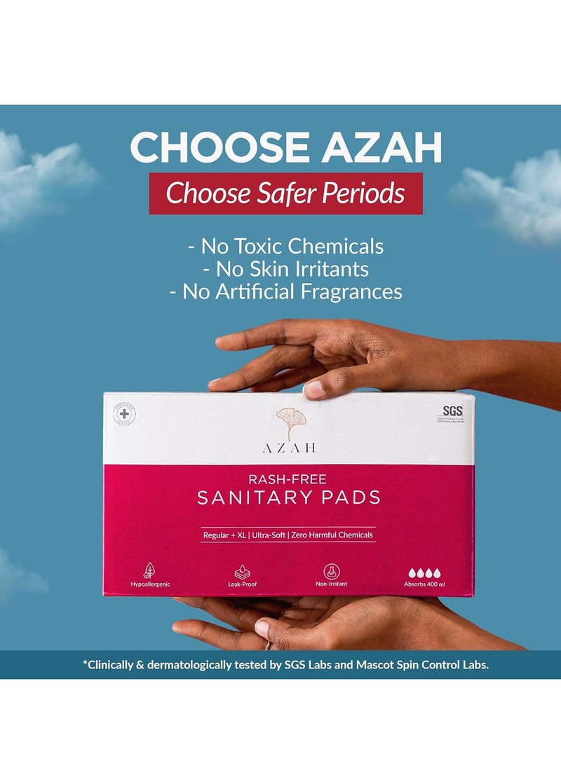 AZAH Sanitary Pads for Women Regular [Pack of 40] 100% Rash-Free sanitary napkins | 3x More Absorption, Cottony Soft and Dry Top Cover for heavy Flow | Toxin Free, Locks Odour, Leak-Proof - pzsku/ZA03D8DBFBBE0E8950555Z/45/_/1732360047/c8c37ce2-b589-4673-b955-4a302af62a47