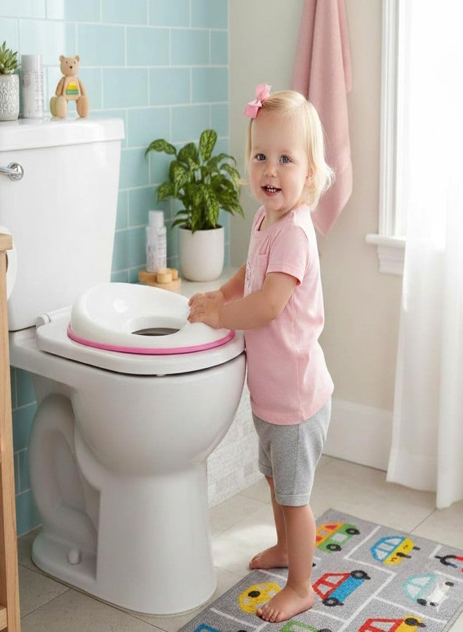 NAREVAL Portable Baby Potty Training Seat for Boys and Girls Potty seat Toilet Seat for Kids 0 to 5 years Child Toddler Non-Slip with Splash Guard Fits Round & Oval Western Toilets, Blue (Pink) - Image 3