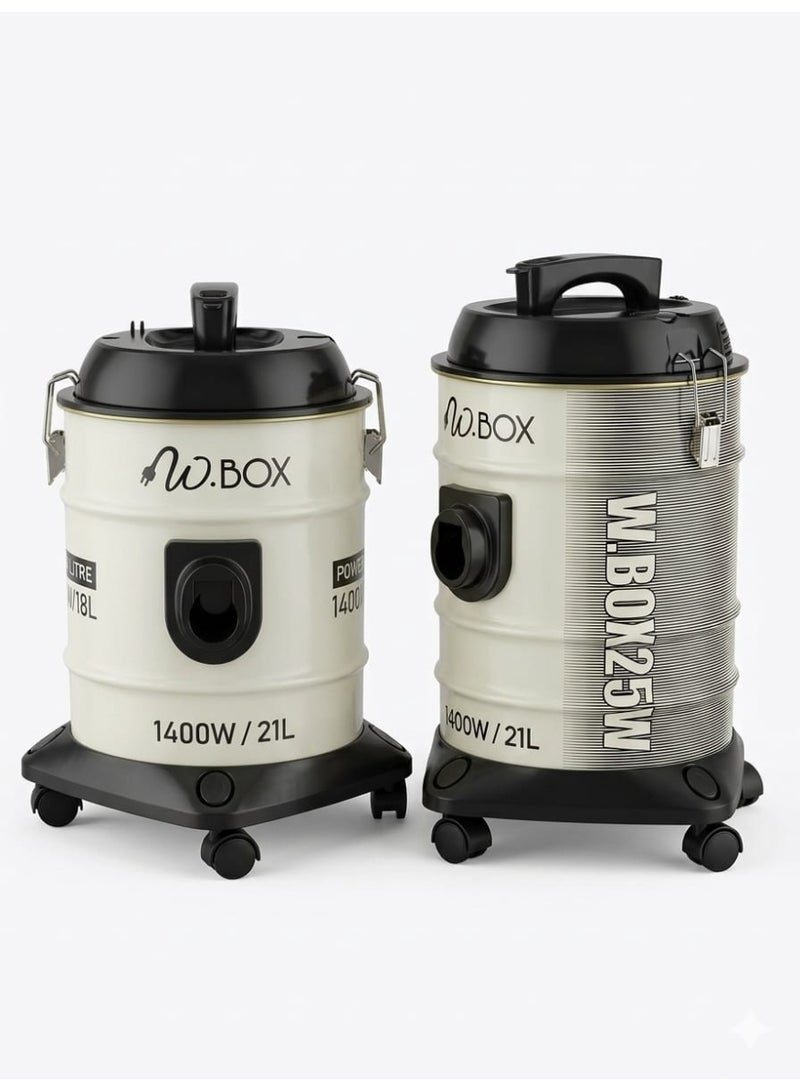 دبليو بوكس مكنسة كهربائية أسطوانية سعة 21 لترًا بقوة 1400 واط، لون أبيض كريمي كلاسيكي | RM-DVC21A - Image 4