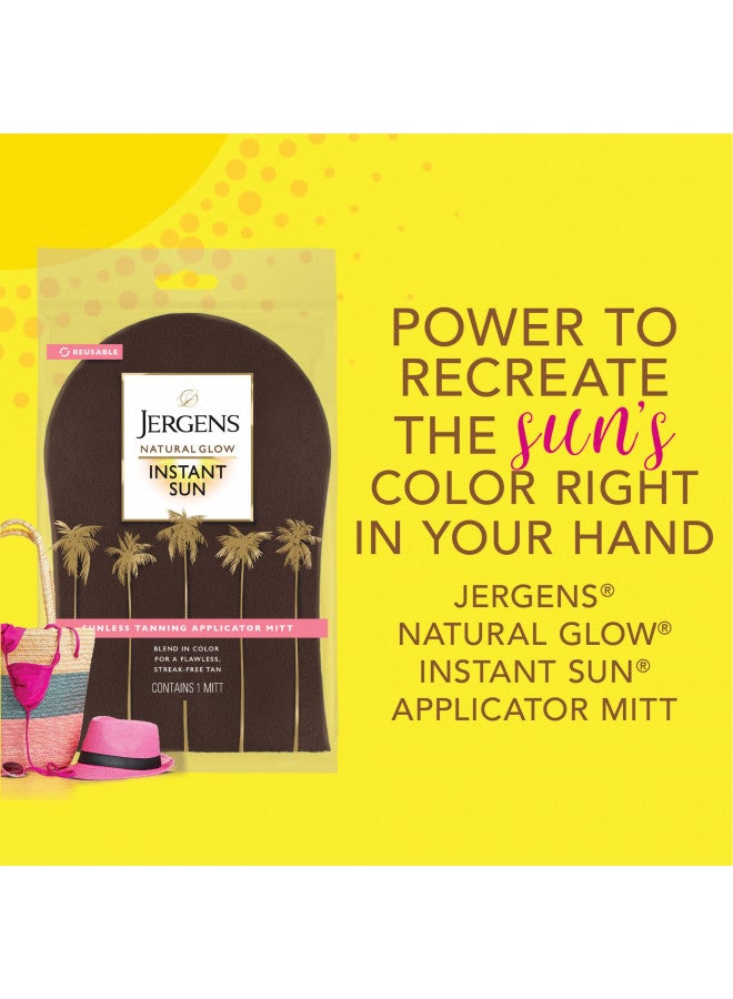 Jergens Jergens Natural Glow Body Applicator Mitt, Flawless, Streak-free Tanning Blender Glove, Reusable Tanning Mitt Protects Hands, Deep  - Image 2