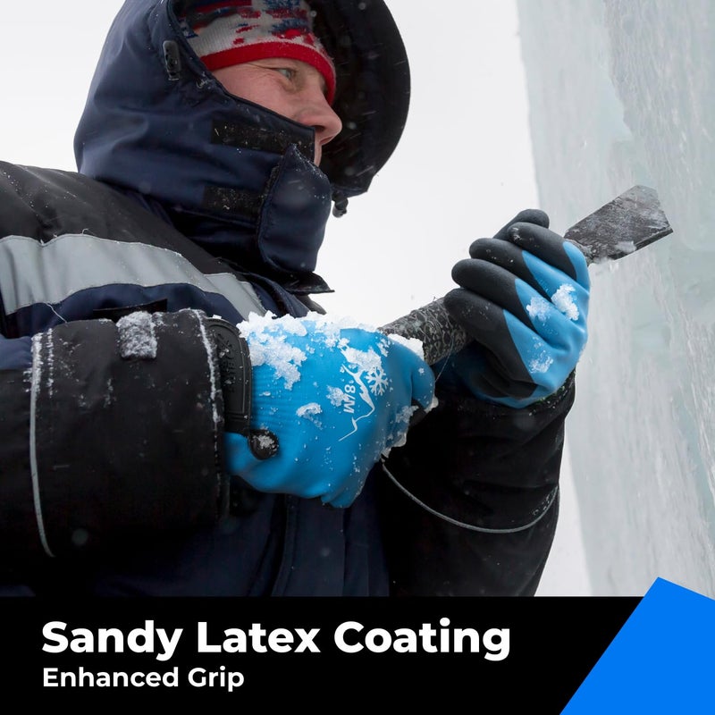 toolant 100% Waterproof Gloves For Men And Women  Winter Work Gloves For Cold Weather  Thermal Insulated Freezer Gloves  Touch Screen  With Grip  Blue  Small - Image 4