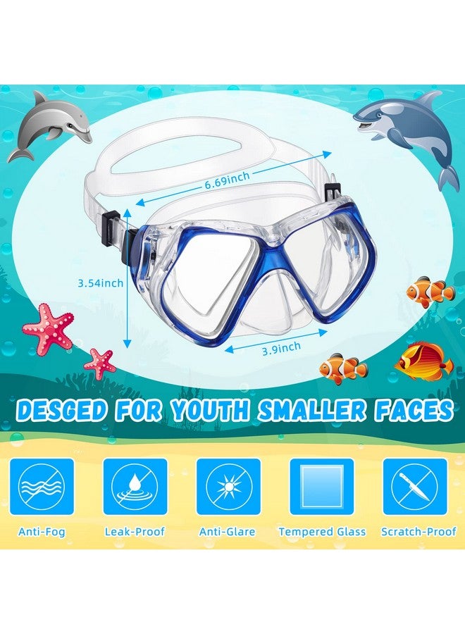 Fabbay نظارات سباحة للبالغين 4 قطع مع غطاء أنف قناع السباحة زجاج مقسى قناع الغوص معدات الغوص للبالغين والشباب (أسود أزرق أخضر فاتح بنفسجي) - Image 3