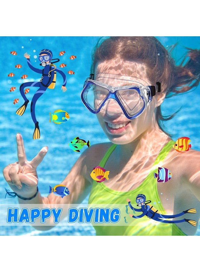 Fabbay نظارات سباحة للبالغين 4 قطع مع غطاء أنف قناع السباحة زجاج مقسى قناع الغوص معدات الغوص للبالغين والشباب (أسود أزرق أخضر فاتح بنفسجي) - Image 4